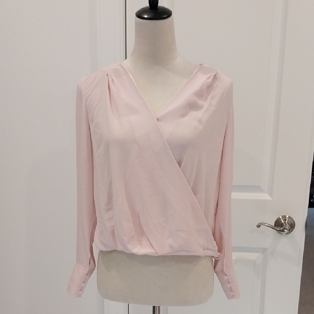 Halogen Pale Pink Wrap Blouse - Women Tops